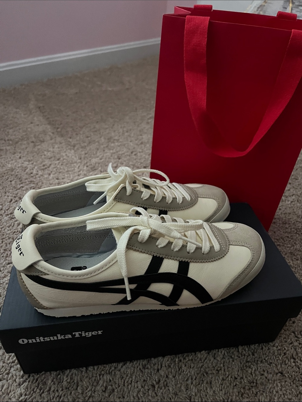 Onitsuka Tiger by Asics Cream and Black Mexico 66 Sneakers